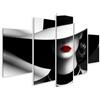islandburner Quadro su tela donna con cappello e labbra rosse in bianco e nero per camera da letto amanti dell'arte galleria immagini murali poster