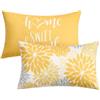 Aisybaklyn Home Set di 2 Giallo Federe Cuscini per Divano 30x50 cm Dalia Fodere Cuscino Morbido per Divano Cuscini Decorativi Copricuscino Decorativo per Soggiorno Camera Letto Divano Divani Auto Decorazione