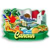 Quwsne Calamita per frigorifero Cancun Messico, souvenir da viaggio in città, regali turistici, 3D, monumenti classici, artigianato fatto a mano, decorazione per la casa -1797