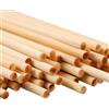 Blausky 30 bastoncini di bambù naturale, per fai da te, in legno massiccio, per modellismo, macramè, 6 mm x 50 cm