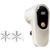 Focenat Levapelucchi Maglioni, 2 Lame Di Ricambio, Display LED E 3 Velocità, Tira Pelucchi Vestiti Elettrico Con Contenitore Removibile per Vestiti, Maglioni, Vari Tessuti(Bianco)