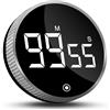 CNMTCCO Timer da Cucina Magnetico, Timer digitale con Display a LED, Cronometro da Tavolo con Conto Alla Rovescia per Cucinare, Cuocere al Forno, Imparare, Fitness, Sport (Nero)
