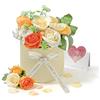 FIGCY, Rose Eterne Arancioni in Scatola a Forma di Cuore, Regalo Donna, San Valentino, Festa della Mamma, Compleanno