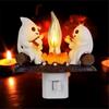 Generic Luce Notturna Halloween Fantasmi al Falò con Fiamma LED 3D | Fiamma Tremolante, Decorazione Interni, Dimensioni 9x11,2 cm, Presa a Muro, Tema Fantasma