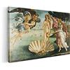 BKstuff Quadro canvas stampa su tela, Opere di Sandro Botticelli, Da appendere Arredamento Soggiorno (30x50cm, La nascita di Venere, Sandro Botticelli)