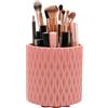 scicent Organizer per trucchi a 360°, senza coperchio, con 6 scomparti, organizer per profumi e cosmetici, porta pennelli da trucco per toeletta, bagno e scrivania, rosa