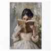 GAINOW Quadro su tela Donna legge un libro in stile vintage, poster estetico, ritratto di pittura a olio di una donna vittoriana amante dei libri - Immagine femminile per cameretta delle ragazze, 40x60 cm