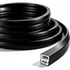 WARMWOO Profilo LED flessibile in silicone da 5 m: 12 × 12 mm, nero, impermeabile, copertura per strisce LED, canale LED, diffusore LED per soffitti, armadi, bar, pannelli acustici