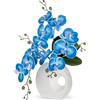 Oairse Pianta artificiale orchidee con ciambella in ceramica, vaso artificiale Phalaenopsis, fiori artificiali, come vero con fiori real-touch, in vaso di ceramica per decorazione da tavolo, decorazione per
