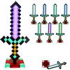 VOHESEA Spada diamantata Light Craft 7 colori - 40 cm Miner Game Diamante Piccone, lampada notturna ricaricabile con base rimovibile, lampada da comodino 2 in 1 per bambini, regali cosplay, decorazione per