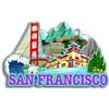 Quwsne Calamita da frigorifero San Francisco California Stati Uniti souvenir di viaggio 3D classici punti di riferimento artigianali fatti a mano