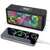 Lancoon Sveglia Rumorosa per Camera da letto con Display a 11 Colori Doppia Sveglia Dimmer Volume Regolabile DST Porta di Ricarica USB 12/24H Orologio da Tavolo a LED Nero