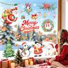 Tanlaby Adesivi per Finestre di Natale Ghirlanda Vetrofanie per Finestra | Adesivo per Vetri Albero di Natale Orso Polare Campanellino Decorazioni Natalizie per Negozio porta Vetro Specchio