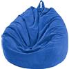 FANSU Copertura per Poltrona Sacco Puff Poltrona Senza Riempimento, Tinta Unita Pouf Poltrona con Zip Poltrona a Sacco per Adulti e Bambini Interni, Casa, Soggiorno (100x120cm,Blu Ghiaccio)