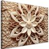 Feeby Quadro su Tela Fiore Orientale Ornamento 60x40 cm 1 pezzo Stampa Murale Fotografia Decorazione da parete Immagini Moderni per Soggiorno Camera da Letto Ufficio Hotel Spa Loto AI Mandala beige