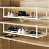 FARYODI Scarpiera sospesa per armadi, 40-70 cm, regolabile, organizer per scaffale sotto l'armadio, per riporre vestiti e organizzare in cucina, bianco