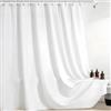 FAVORTALK Tenda da doccia 200 x 200 cm, antimuffa e lavabile, impermeabile, in poliestere, con peso e 12 ganci per tenda da doccia, colore bianco, altezza 200 x larghezza 200 cm (confezione da 1)