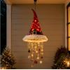 Generico Lampadario sospeso a forma di cappello di Babbo Natale luminoso (B) | Luce natalizia a LED a luce calda da appendere, per decorazioni di interni ed esterni riparati, portici, caminetti