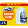 Swiffer Duster, Ricariche Piumini Catturapolvere, 45 Panni, Giga Pack | Cattura 3 Volte Più Polvere e Peli/Capelli Rispetto alla Scopa Tradizionale, Migliaia di Microfibre, Antiodore