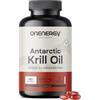OnEnergy Olio di Krill 1200mg - Omega-3, Colina e Astaxantina - 180 Capsule | Olio di Krill Antartico - Funzione Cardiaca e Epatica - Supporto al Metabolismo dei Grassi - Senza Glutine e Lattosio