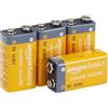 Amazon Basics, 4 batterie alcaline, 9 V/6LR61, durata di 5 anni, per rilevatori di fumo/CO, elettronica e audio