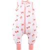 ToyaTec Sacco nanna con piedi, 2,5 Tog, super morbido, realizzato in rayon di bambù, per bambini, in fibra di bambù, per l'inverno, per l'autunno e l'inverno (rosa, 80cm (18-36 Mesi))