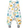 WYTbaby Sacco Nanna con Piedini 1.0 Tog, 100% Cotone Ultra-Morbido, Facile da Indossare, Ideale per il Sonno dei Neonati, Sacco Nanna Adatto per Bambini da 6-18 Mesi