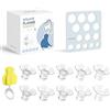 ANWIKE 10 Pezzi Inserti Flangia per Tiralatte 13/15/17/19/21 mm, compatibili con Tiralatte Elettrici Momcozy, KISSBOBO, Medela, Nuliie,Bellababy,ANWIKE,con Righello per Capezzoli e Spazzola per la Pulizia
