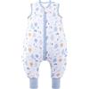 ToyaTec Sacco nanna con piedi, 2,5 Tog, super morbido, realizzato in rayon di bambù, per bambini, in fibra di bambù, per l'inverno, per l'autunno e l'inverno (orsi, 80cm (18-36 Mesi))