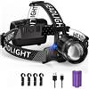 SENDALE Torcia Frontale LED Ricaricabile,Lampada Frontale 100000 Lumen 3 Modalità con Sensore,9000mAh IP65 Impermeabile Lampada a Testa Regolabile per Corsa Outdoor Campeggio