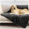 Dreamzie - Coperta Impermeabile per Cani - 100x120 cm - Grigio scuro | Copridivano Reversibile · Lavabile in Lavatrice · Pile Sherpa · Animali · per Letto, Divano e Auto · Extra Morbido