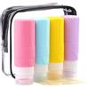 FADVAN 4pcs Contenitori 100 ml da Viaggio flaconi da viaggio 100 ml | Kit Boccette da Viaggio per Porta Profumo,Doccia Shampoo,Detersivo,Con Etichetta,Macaron