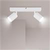 Ketom Faretti LED Soffitto GU10, Faretto LED Interno Orientabile 2 Luci | Binario Faretti Soffitto Bianco, Moderno Lampadario Faretto Cucina, Faretti da Soffitto, Senza Lampadina