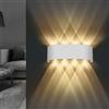 Lureshine Appliques da parete LED interno, LED Lampada da Parete interno Moderno Up Down Bianco Caldo 3000K Alluminio pressofuso 8W per Soggiorno, Camera da Letto, Corridoio(Bianco)