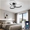 OTREN Lampadario Camera da Letto Dimmerabile 32W 37cm con Telecomando | Plafoniera LED Soffitto Nero 3000K-6500K con Luce Notturna, Timer, Funzione Memoria per Cucina, Soggiorno