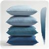 Topfinel Federe Cuscini in Velluto per Divano Blu 50x50 Set 4 Pezzi Copricuscini Quadrati Elegante Decorativa per Salotto Moderno Cuscino Cerniera Invisibile per Camera da Letto