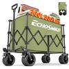 EchoSmile XXXXL Carrello Pieghevole da Giardino 300L 227 kg, Carretto da Spiaggia con Ruote Grandi, Carrelli da Trasporto con Freni per Campeggio, Shopping e Attività All'aperto, Verde