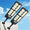 VBOK IGFE 600W Lampione Solare Led Esterno 2 pezzi,IP66 Impermeabile Faretto Stradale con Sensore di Movimento,6500K Lampioni da Giardino Esterno Solari per Garage Strada
