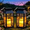 Cozymeow Lanterne da Esterno 2 Pezzi Lanterna Solare da Giardino Nero | Candele Tremolante, Lampada Solari da Appendere Impermeabile Lampade da Tavolo per Arredo Terrazzo Balconi Decorazioni