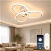 OTREN Lampadario Camera da Letto Dimmerabile 47cm 40W con Telecomando | Plafoniera LED Soffitto 3000K-6500K con Luce Notturna, Timer, Funzione Memoria per Cucina, Soggiorno