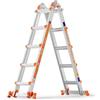 Moonlight Manor Scala Multiuso a 5 Livelli e Scala Allungabile da 17 Piedi (5,18 m) con Stabilizzatore e Ruote, Portata 150 kg, Sicuro per Scale, per Interni, Esterni e Tetto, in Lega di Alluminio