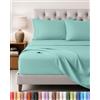 Utopia Bedding Set Lenzuola Letto 4 Pezzi, 180x200cm, Blu Spa | Lenzuolo con Angoli, Lenzuolo Piatto e 2 Federe 50x75 - Matrimoniali - Oeko-Tex Certificato - Poliestre di Microfibra