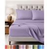 Utopia Bedding Set Lenzuola Letto 4 Pezzi, 135x190cm, Lavanda | Lenzuolo con Angoli, Lenzuolo Piatto e 2 Federe 50x75 - Una Piazza e Mezza - Oeko-Tex Certificato - Poliestre di Microfibra