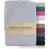 NatureMark Lenzuolo con Angoli 200x220 cm in Microfibra - Lenzuolo Matrimoniale Elasticizzato con Elastico, per Letto Box, Letto ad Acqua e Materassi Alti fino a 40 cm, Grigio Argento
