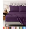 Utopia Bedding Set Lenzuola Letto 4 Pezzi, 180x200cm, Porpora | Lenzuolo con Angoli, Lenzuolo Piatto e 2 Federe 50x75 - Matrimoniali - Oeko-Tex Certificato - Poliestre di Microfibra