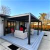 PURPLE LEAF Pergola Bioclimatica 3,5 x 6,35 m in alluminio, gazebo da giardino esterno con lame orientabili, resistente alle intemperie, pergola giardino esterno per terrazza e carrello, grigio