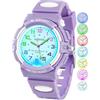 Juboos Orologio Analogico Per Bambini Con 7 Luci Notturne A Colori, Impermeabile, Cinturino Morbido, Orologio A Quarzo Per Ragazzi E Ragazze Di 5-18 Anni