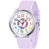 SOCICO Analogico Orologio Impermeabile 50M per Bambini e Ragazze 8-18 anni | Quadrante chiaro, cinturino morbido in silicone. Resistente per scuola e sport. Leggero, stile e autonomia garantiti