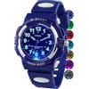 Juboos Orologio Analogico Per Bambini Con 7 Luci Notturne A Colori, Impermeabile, Cinturino Morbido, Orologio A Quarzo Per Ragazzi E Ragazze Di 5-18 Anni