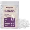 MéipaLien 100 pezzi Capsule vuote da riempire Taglia 4, capsule vuote di gelatina, rapida risoluzione, confezione piccola, halal, non OGM, senza glutine, compatibile con riempitivo capsule, ideale per fai